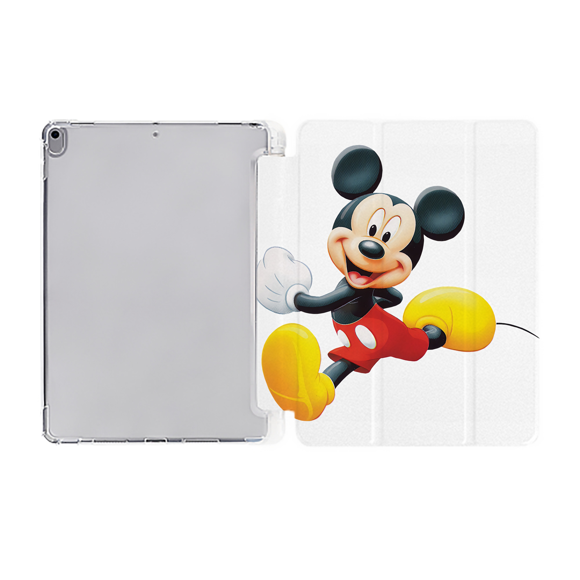 ミッキーマウス Mickey Mouse IPad ケース ペン収納付き 三つ折りスタンド PUレザー×シリコン 対応機種9.5/10.5/10.9インチ